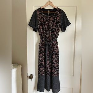 Roolee Floral Polka Dot Dress Small